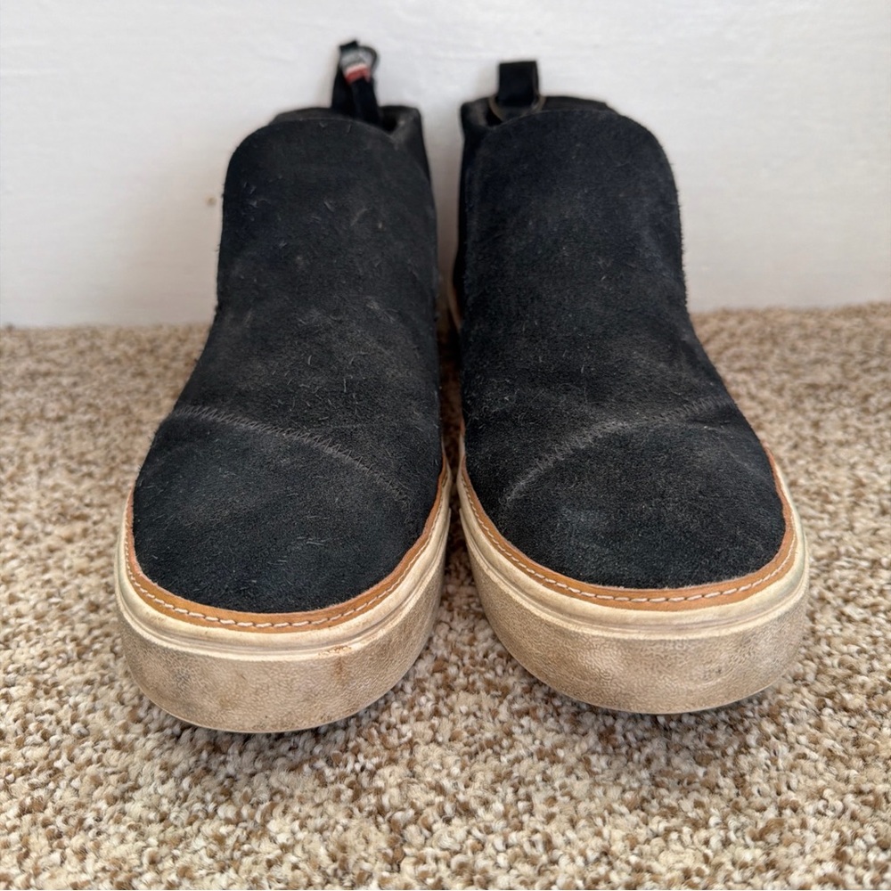 Toms Women’s Black Suede Slip-Ons
